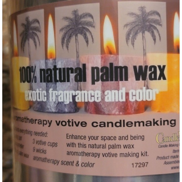 Aromatherapy Votive CANDLE MAKING KIT 100% Natural Palm Wax Exotic Color & Scent - Picture 2 of 8